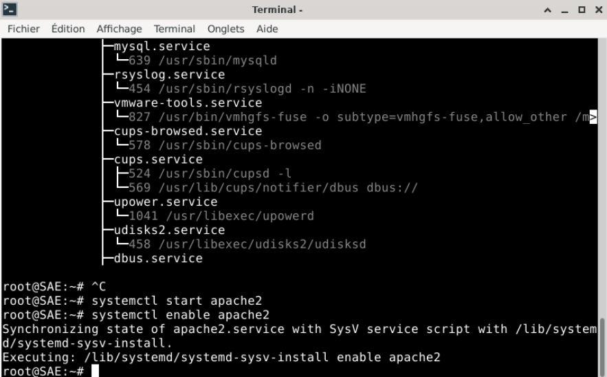 Installation d'Apache2 sur la VM
